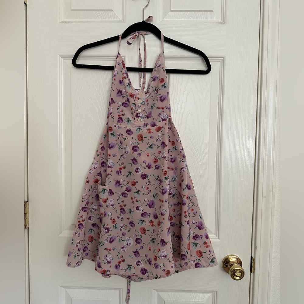90s Floral Halter Dress